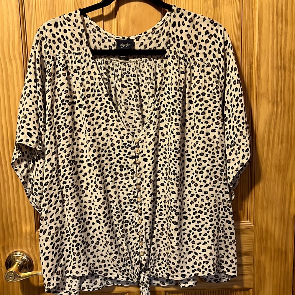 DayTrip Cheetah Print Top 1X